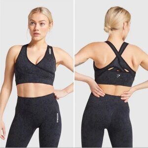 NWT ** Gymshark Adapt Animal Seamless Sports Bra - Black - Size Medium